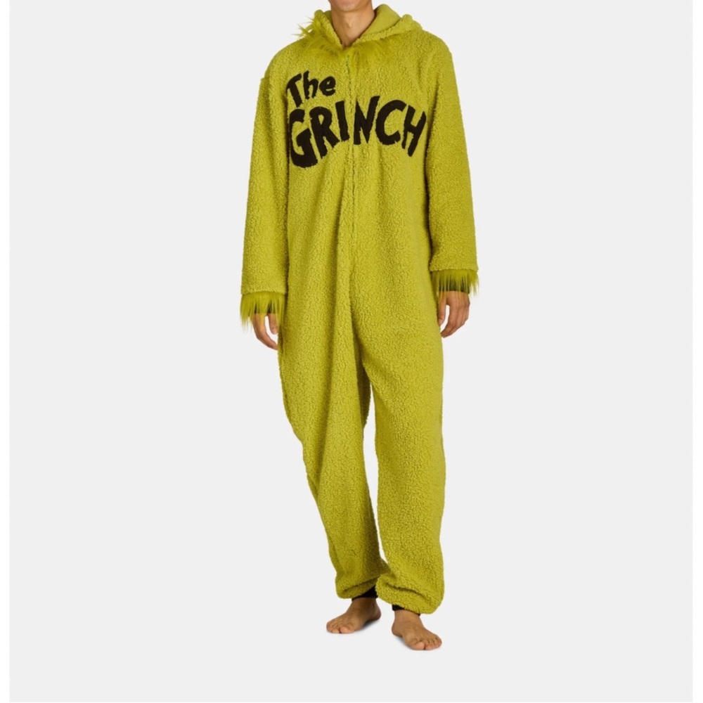 NEW Grinch Sherpa Onesie Jumpsuit  Adult